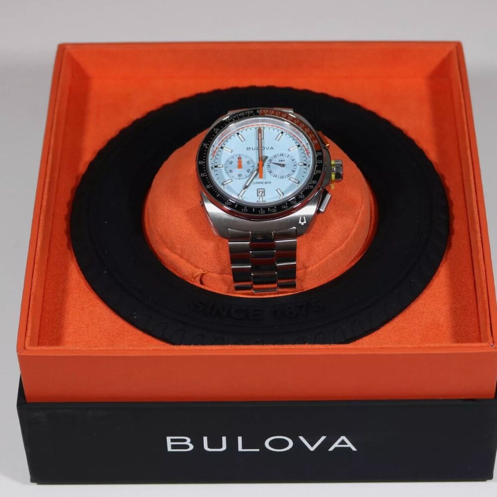 Bulova Men's Racer Watch Steel Blue